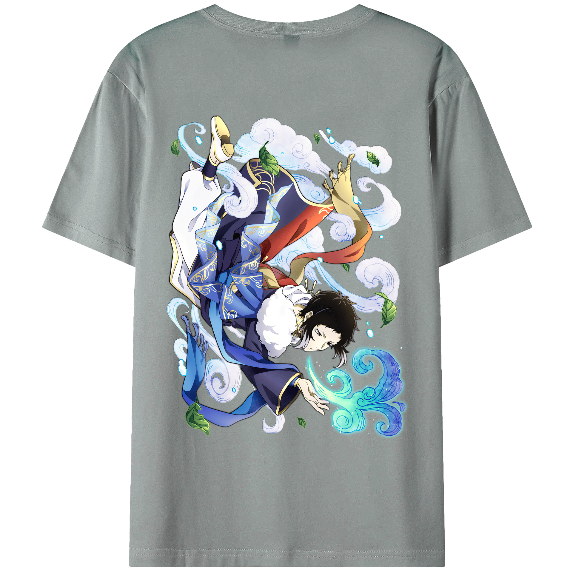 （画像用） 文豪ストレイドッグス Bungo Stray Dogs 綿100％ メンズ半袖Tシャツ（バックプリント） 通気性